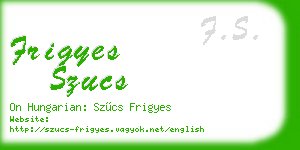 frigyes szucs business card