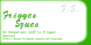 frigyes szucs business card